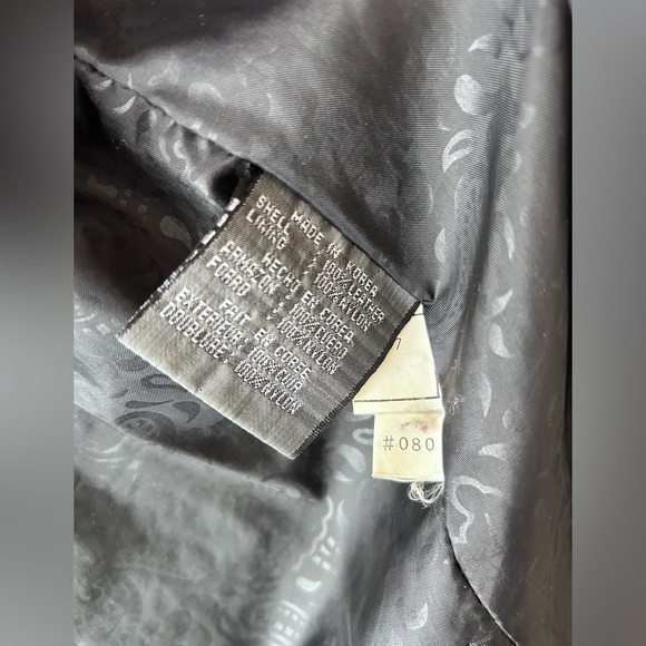 Vintage 80’s Maurices Leather Trench Coat Women's Unisex Size XL Black - Picture 6 of 14